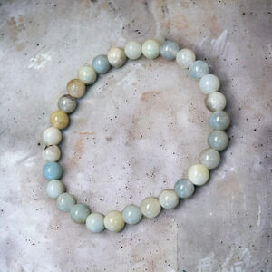 Aquamarine Stretchy Bead Bracelet